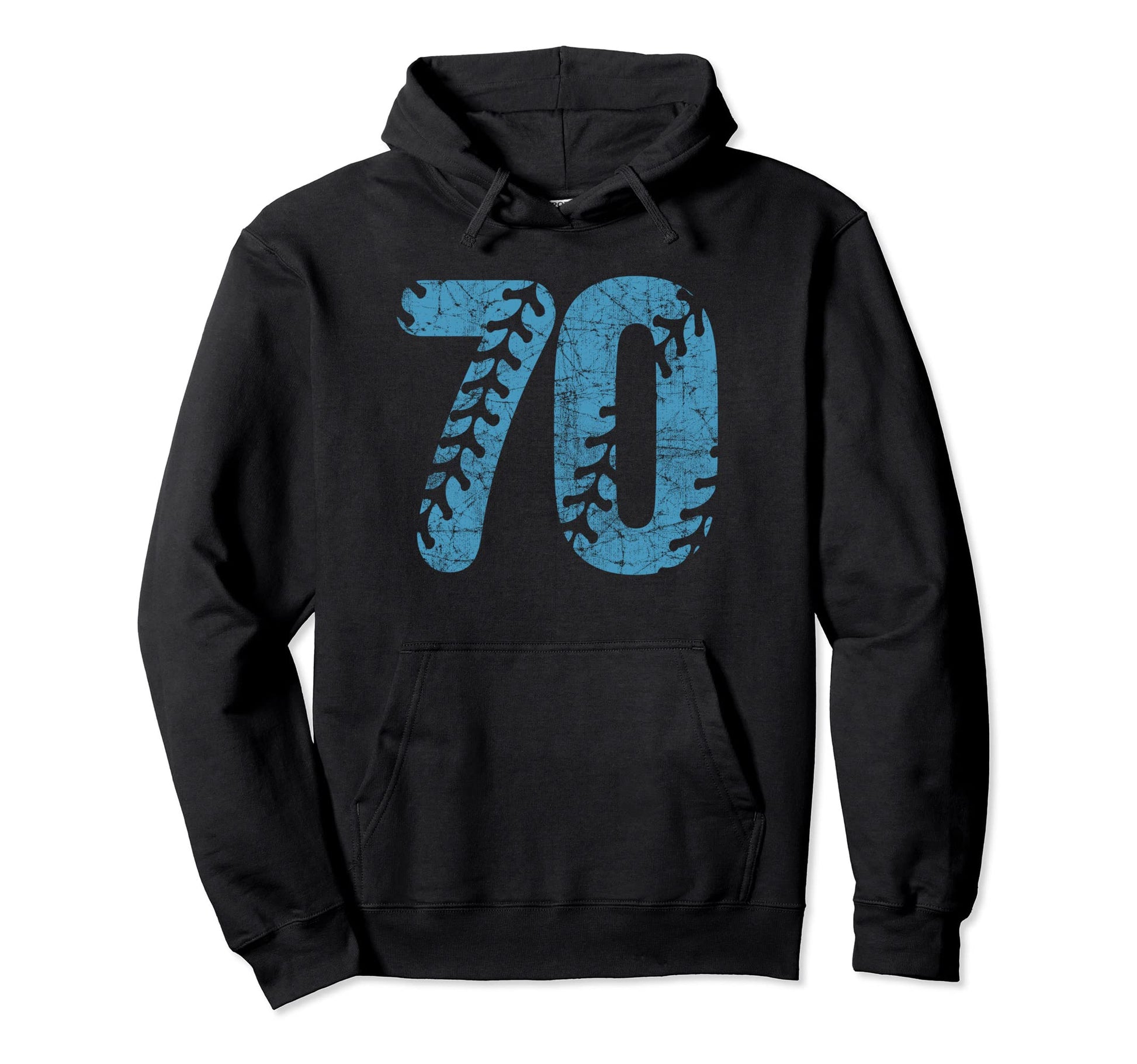 Baseball Softball Mom 70 Number Distressed Hoodie - Unique Graphic Unisex - T-Shirt, Sweatshirt, Hoodie