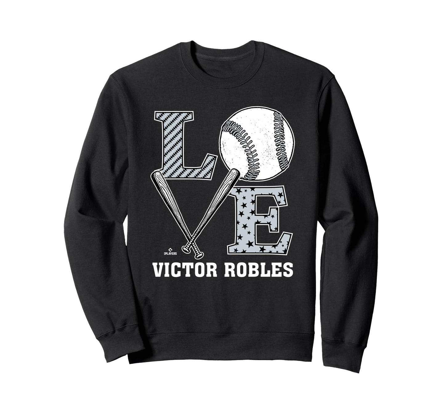 Distressed Baseball Love Victor Sweatshirt - Minimalist Print Unisex - T-Shirt, Sweatshirt, Hoodie