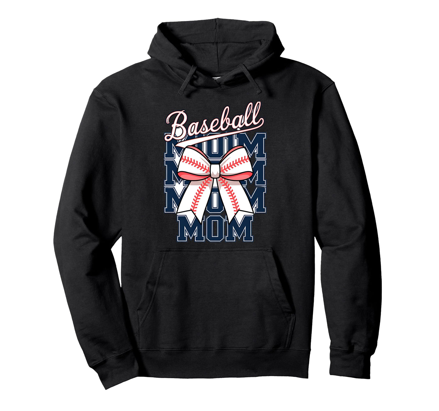Baseball Mom Coquette Bow Hoodie - Trendy Graphic Men Women - T-Shirt, Sweatshirt, Hoodie