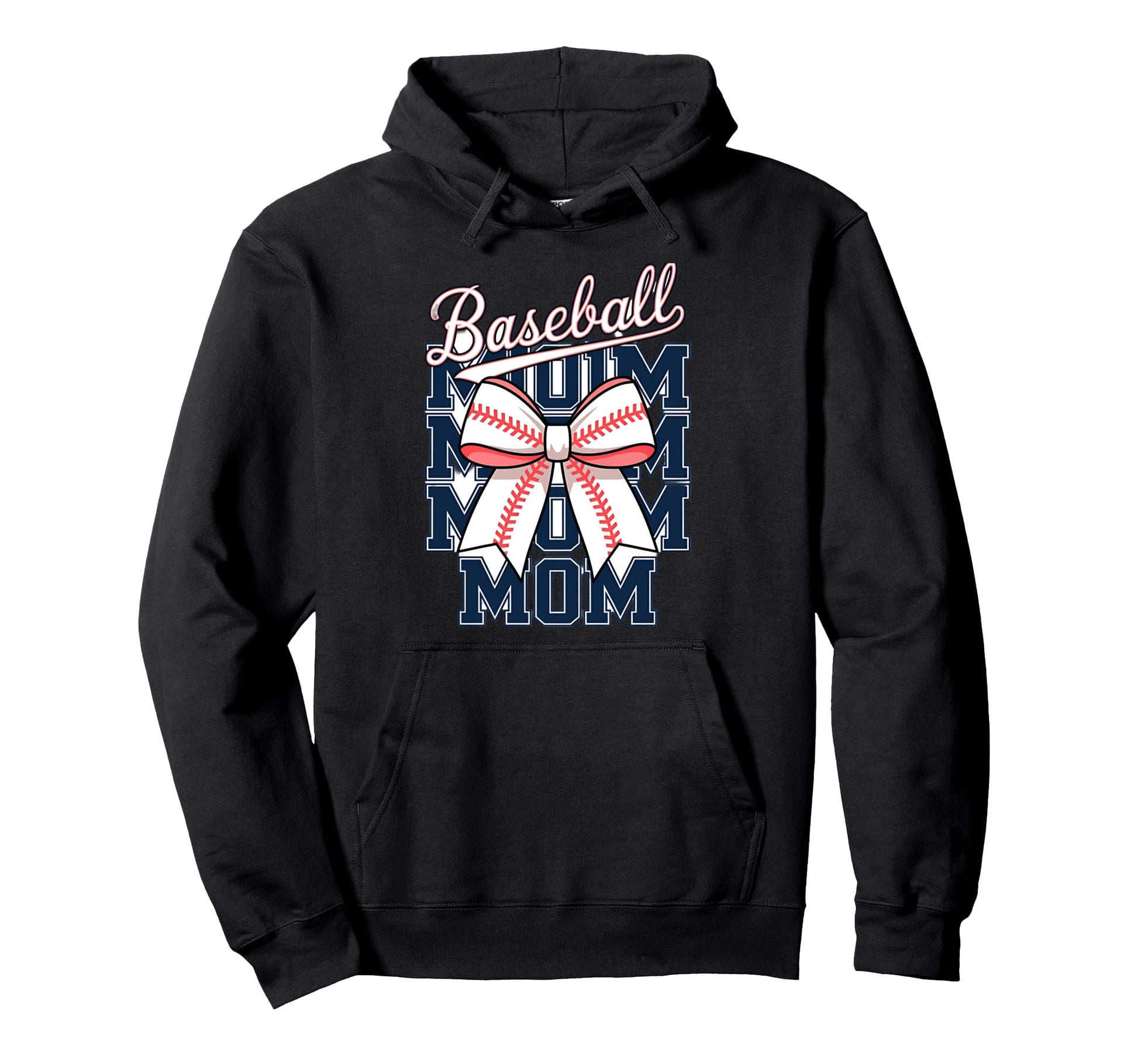 Baseball Mom Coquette Bow Hoodie - Trendy Graphic Men Women - T-Shirt, Sweatshirt, Hoodie