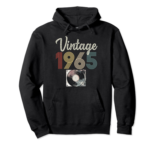 1965 Born 1965 Vinyl Record Player Hoodie - Graphic Print Men Women - T-Shirt, Sweatshirt, Hoodie