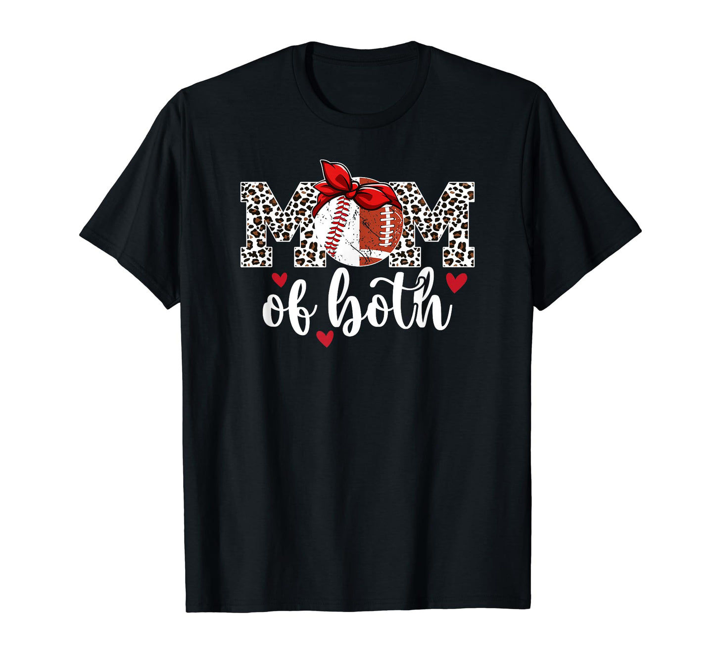 Mom Both Leopard Football Baseball T-Shirt - Streetwear Style for Adults - T-Shirt, Sweatshirt, Hoodie