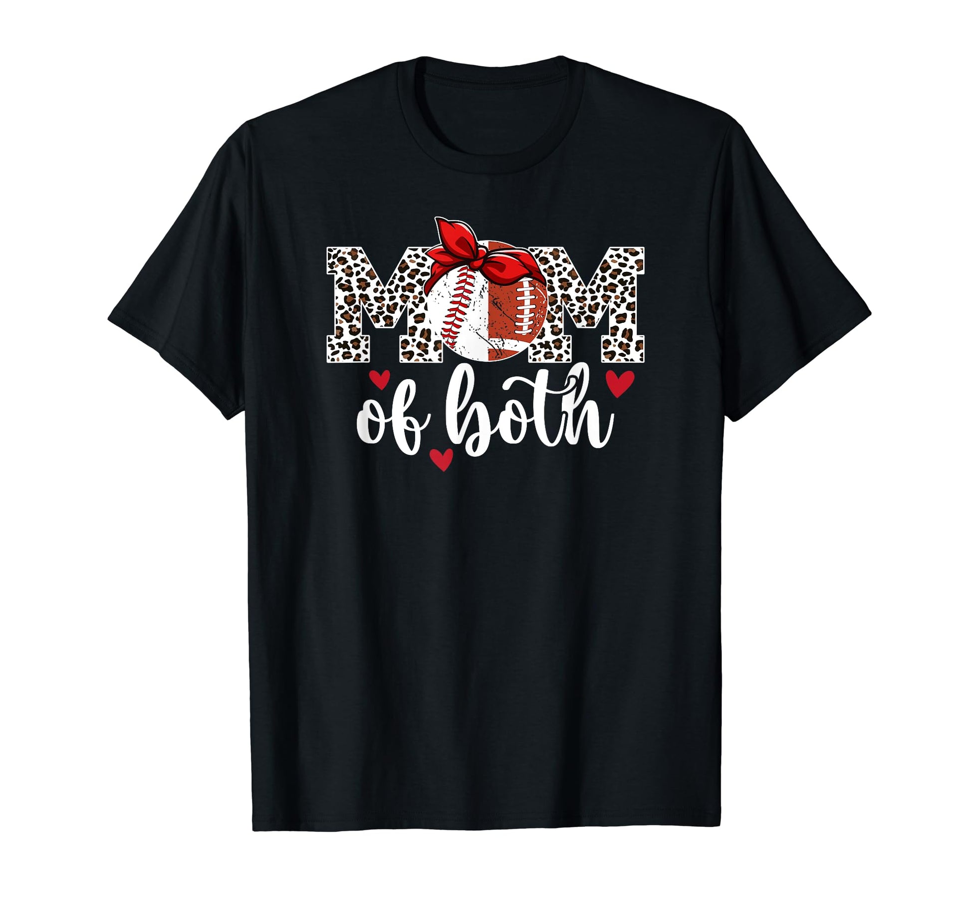 Mom Both Leopard Football Baseball T-Shirt - Streetwear Style for Adults - T-Shirt, Sweatshirt, Hoodie