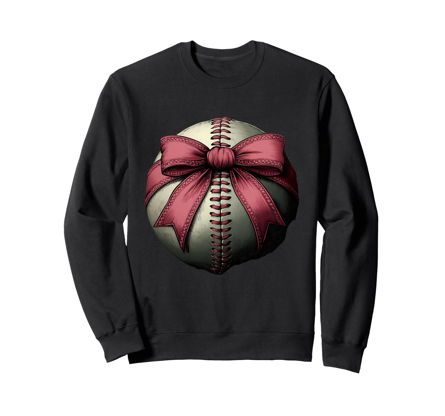 Baseball Coquette Bow Baseball Sweatshirt - Casual Everyday Wear Unisex - T-Shirt, Sweatshirt, Hoodie