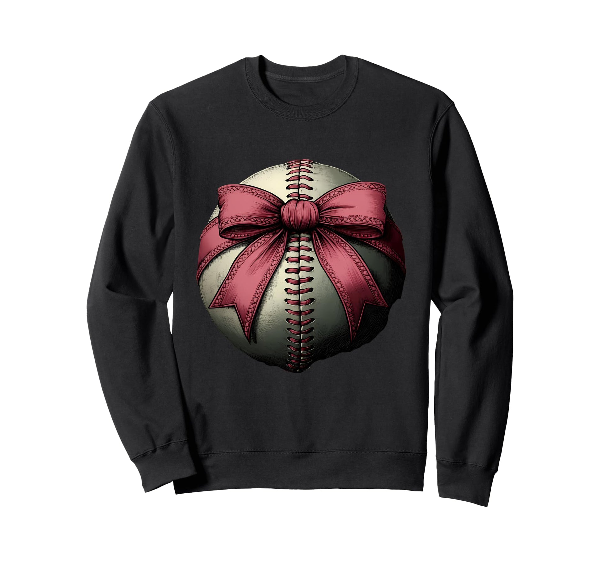 Baseball Coquette Bow Baseball Sweatshirt - Casual Everyday Wear Unisex - T-Shirt, Sweatshirt, Hoodie