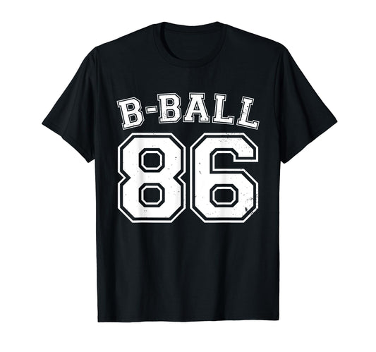 B Ball Basketball Player Number 86 T-Shirt - Minimalist Print Men Women - T-Shirt, Sweatshirt, Hoodie
