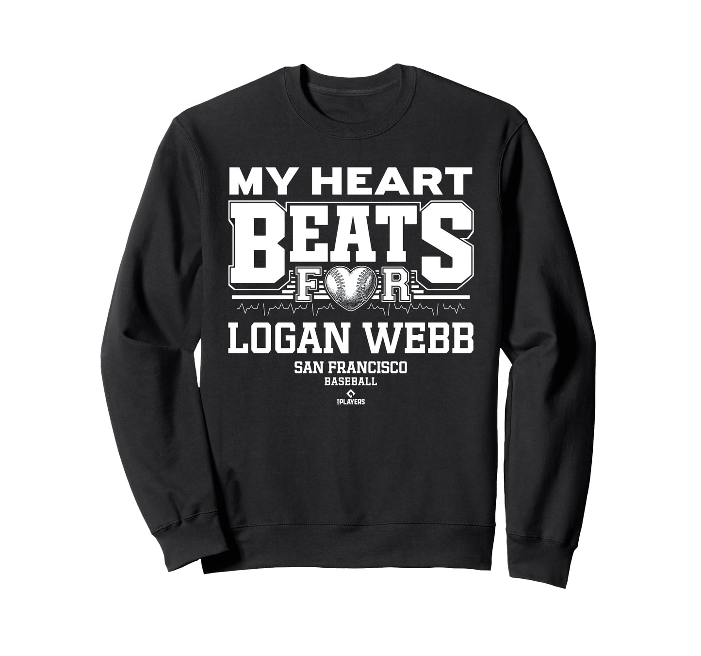 My Heart Beats Logan Webb San Sweatshirt - Unique Graphic Men Women - T-Shirt, Sweatshirt, Hoodie