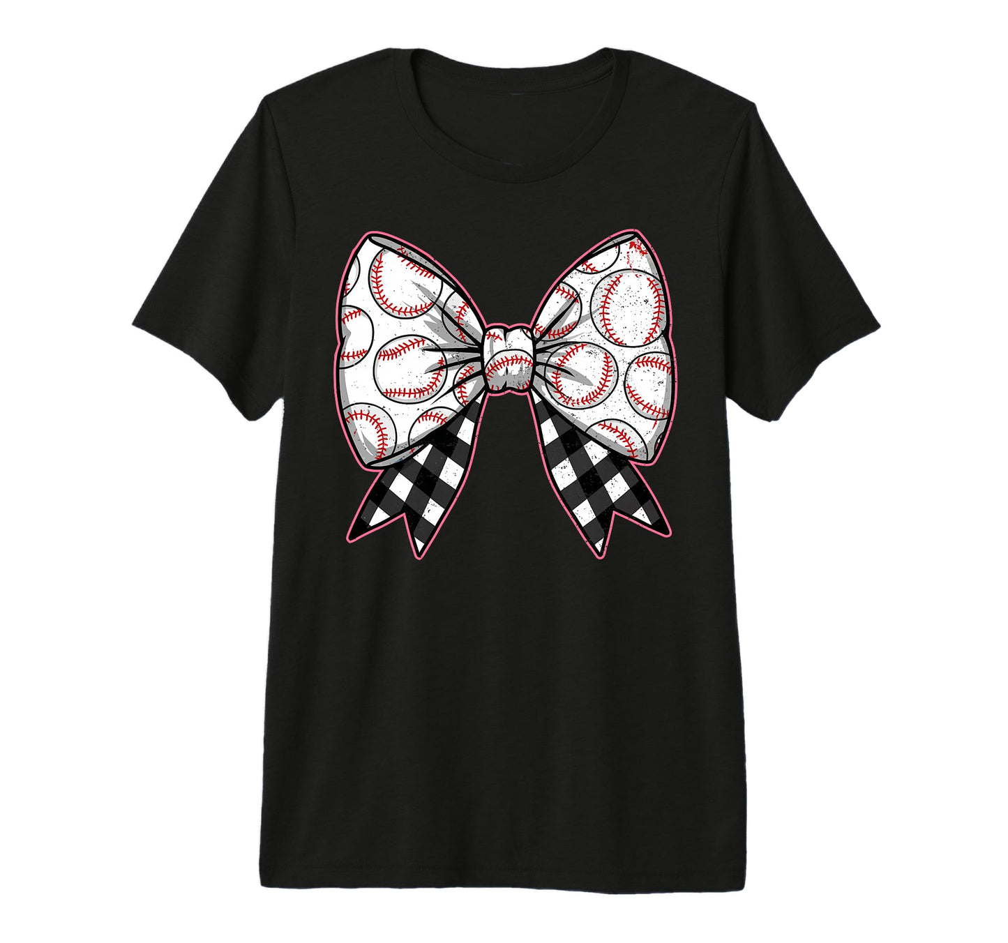 Baseball Bow Softball Ribbon Sweatshirt - Minimalist Print Unisex - T-Shirt, Sweatshirt, Hoodie