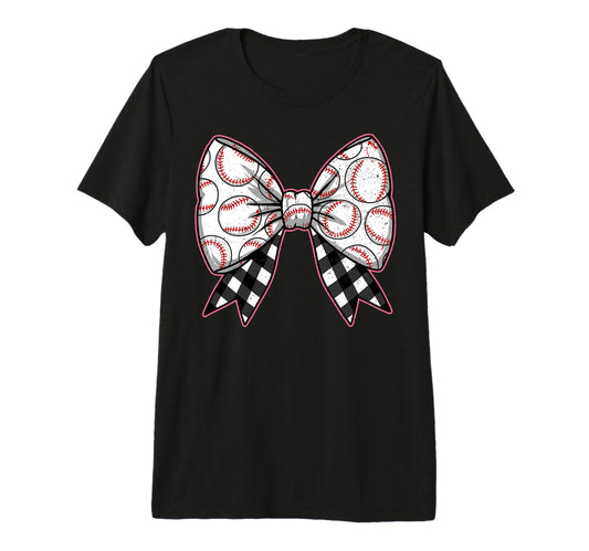 Baseball Bow Softball Ribbon Sweatshirt - Minimalist Print Unisex - T-Shirt, Sweatshirt, Hoodie