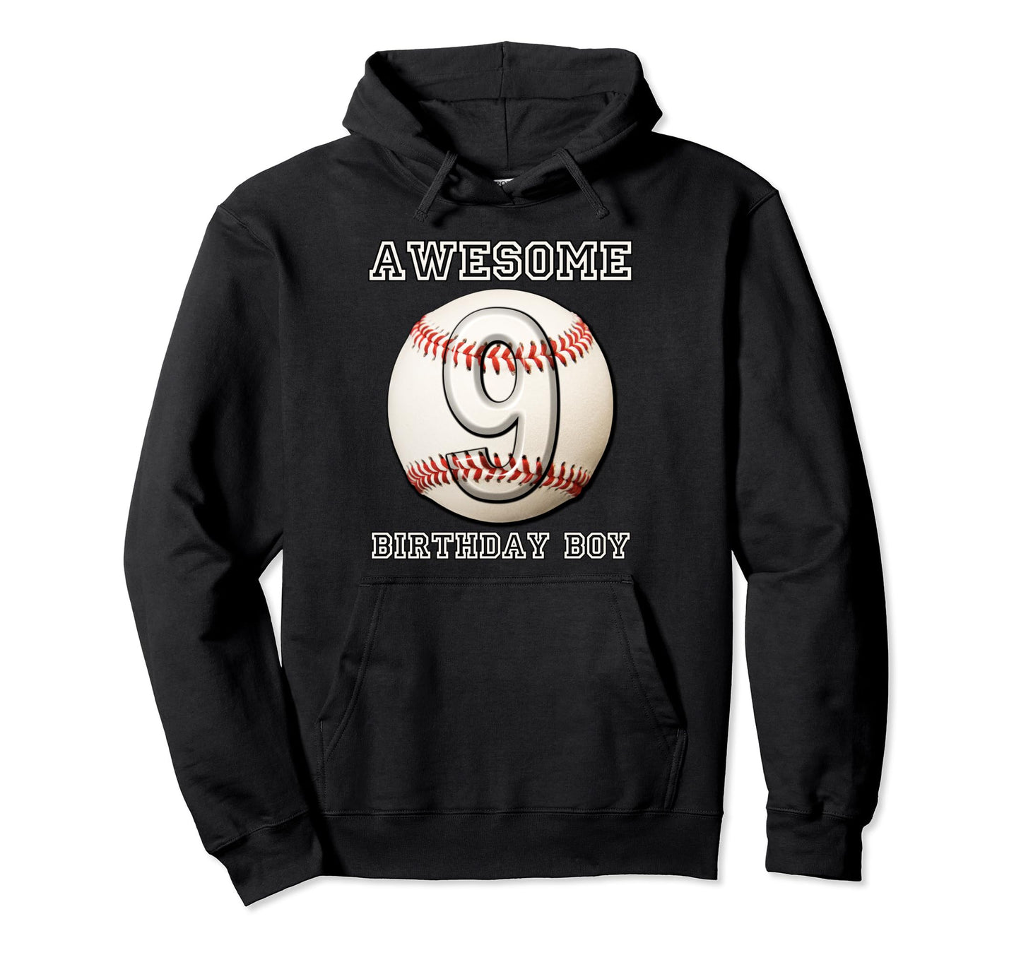 9 Years Old Baseball Themed 9Th Hoodie - Aesthetic Graphic for Adults - T-Shirt, Sweatshirt, Hoodie