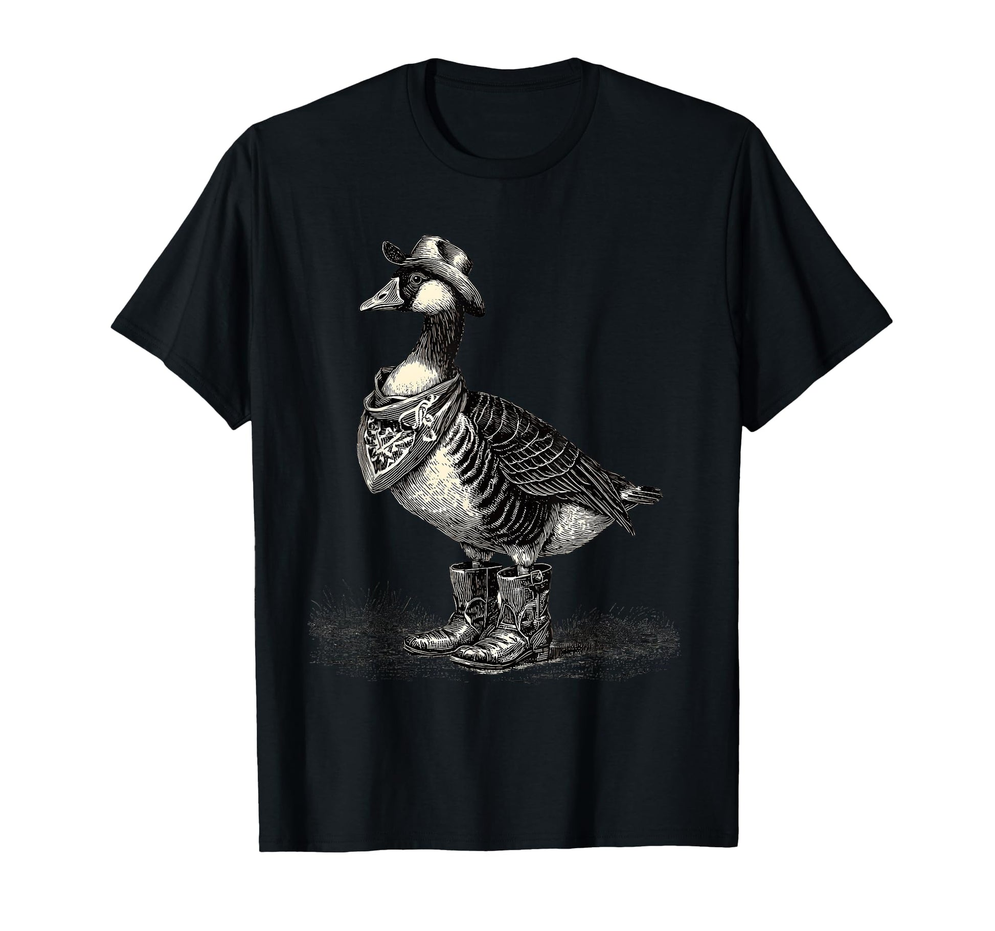 Goose Cowboy Rodeo Cowgirl Western T-Shirt - Fun Novelty Design for Adults - T-Shirt, Sweatshirt, Hoodie
