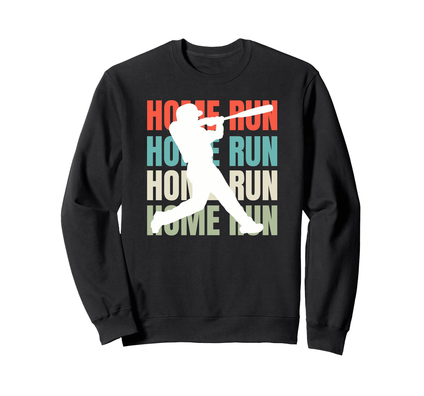 Home Run Stacked Baseball Batter Sweatshirt - Minimalist Print Unisex - T-Shirt, Sweatshirt, Hoodie