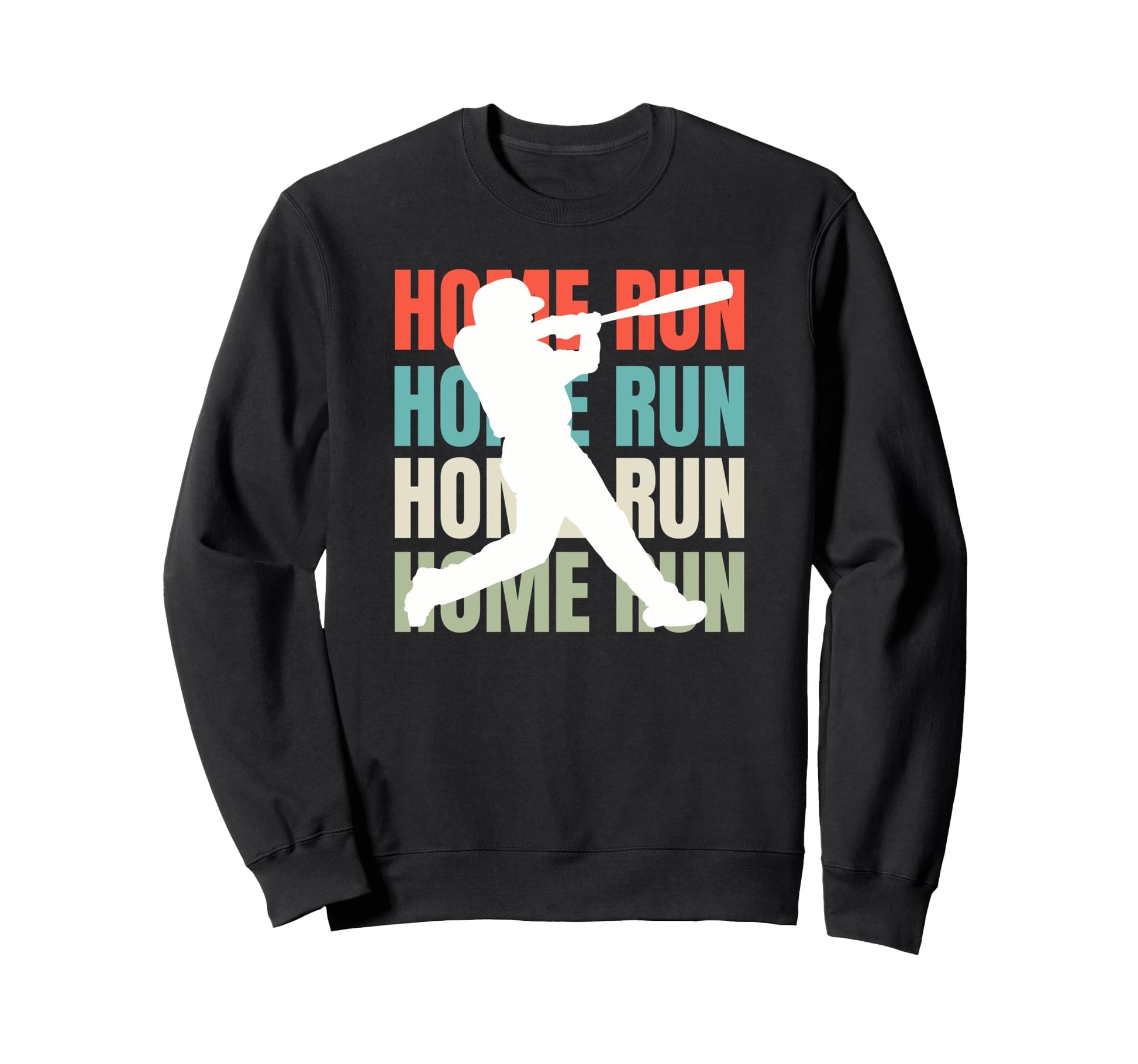 Home Run Stacked Baseball Batter Sweatshirt - Minimalist Print Unisex - T-Shirt, Sweatshirt, Hoodie