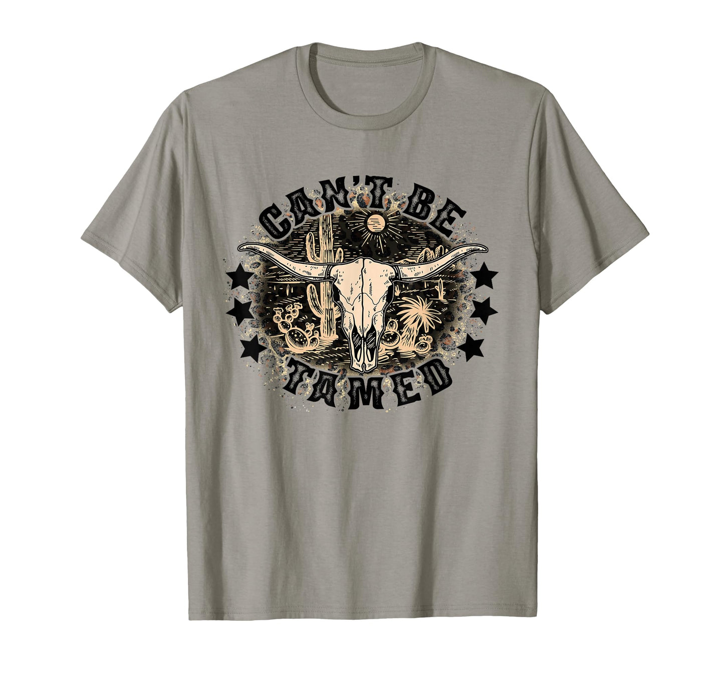 Cant Be Tamed Western Skull T-Shirt - Unique Graphic Men Women - T-Shirt, Sweatshirt, Hoodie