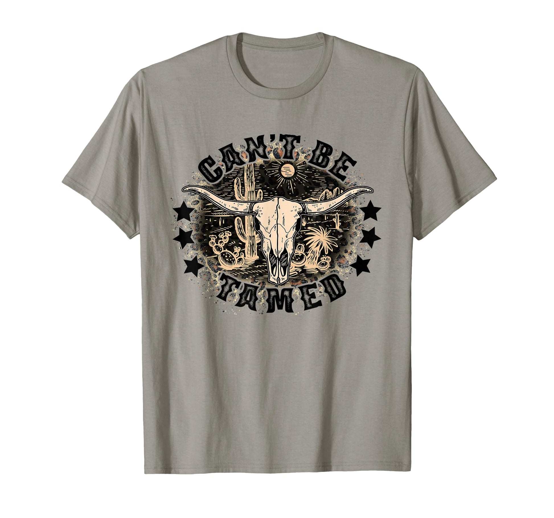 Cant Be Tamed Western Skull T-Shirt - Unique Graphic Men Women - T-Shirt, Sweatshirt, Hoodie