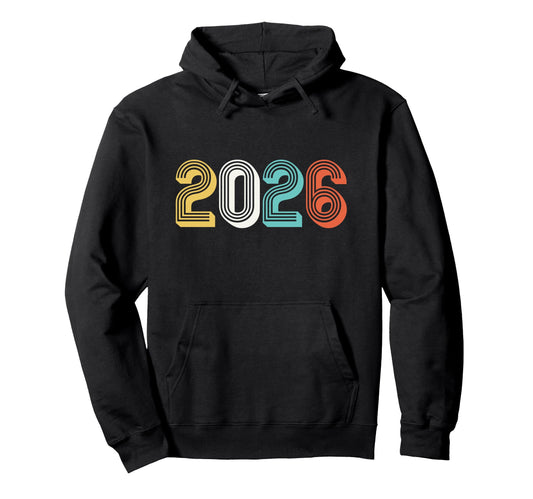 2026 New Year Vibes Typography Hoodie - Novelty Apparel for Adults - T-Shirt, Sweatshirt, Hoodie