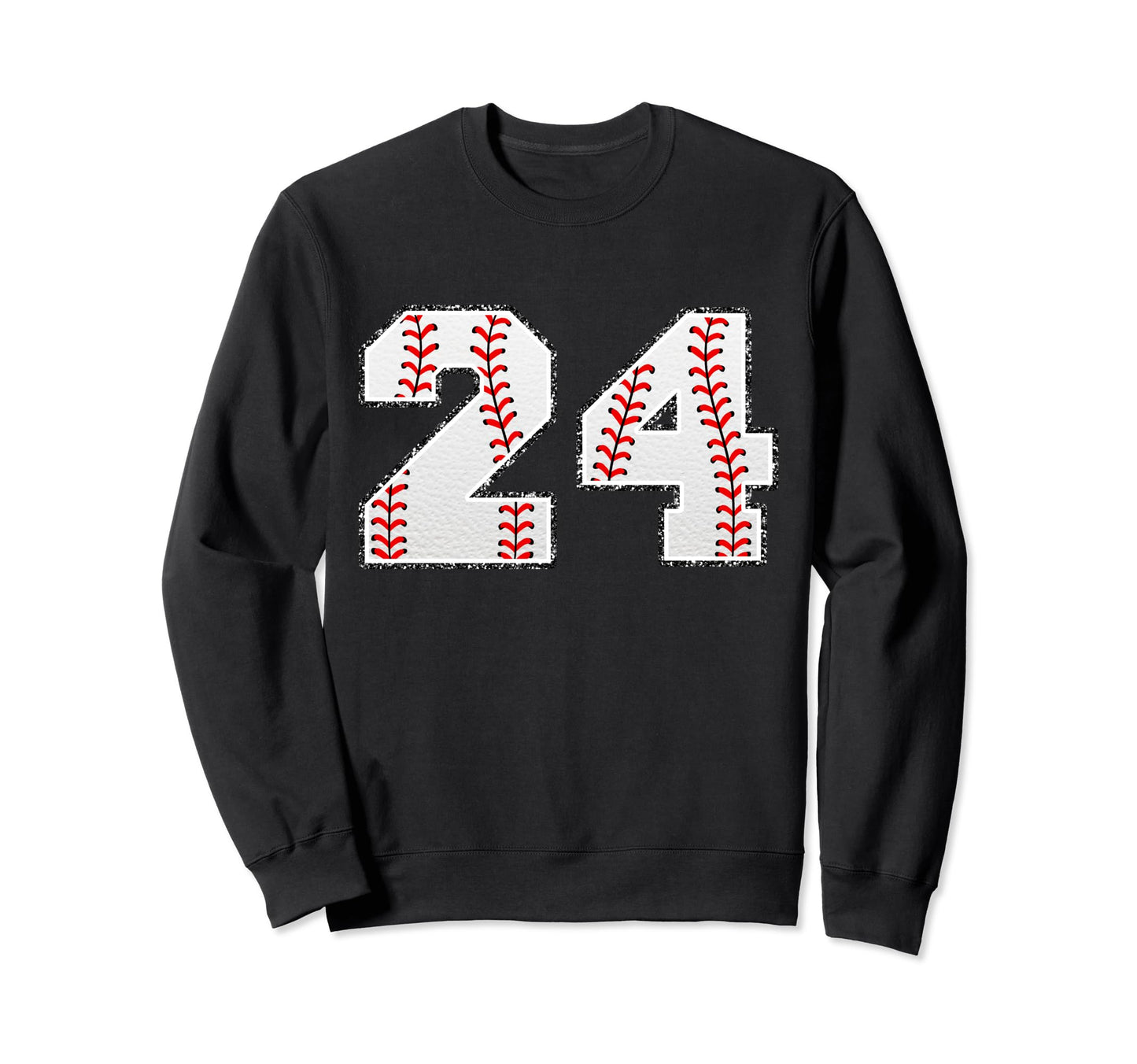 Number 24 Baseball Distressed Sweatshirt - Streetwear Style for Adults - T-Shirt, Sweatshirt, Hoodie