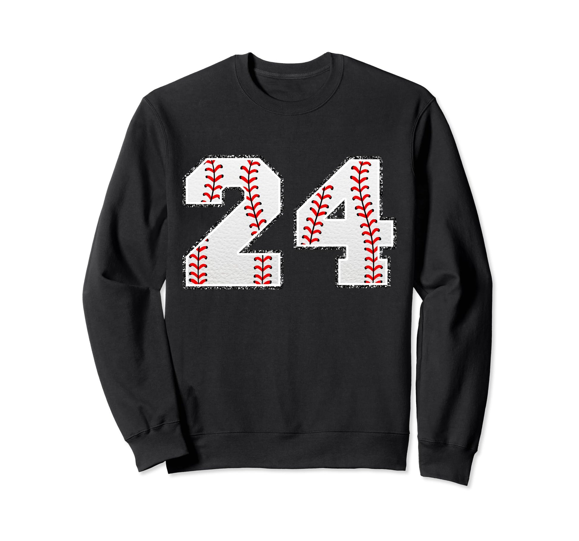 Number 24 Baseball Distressed Sweatshirt - Streetwear Style for Adults - T-Shirt, Sweatshirt, Hoodie