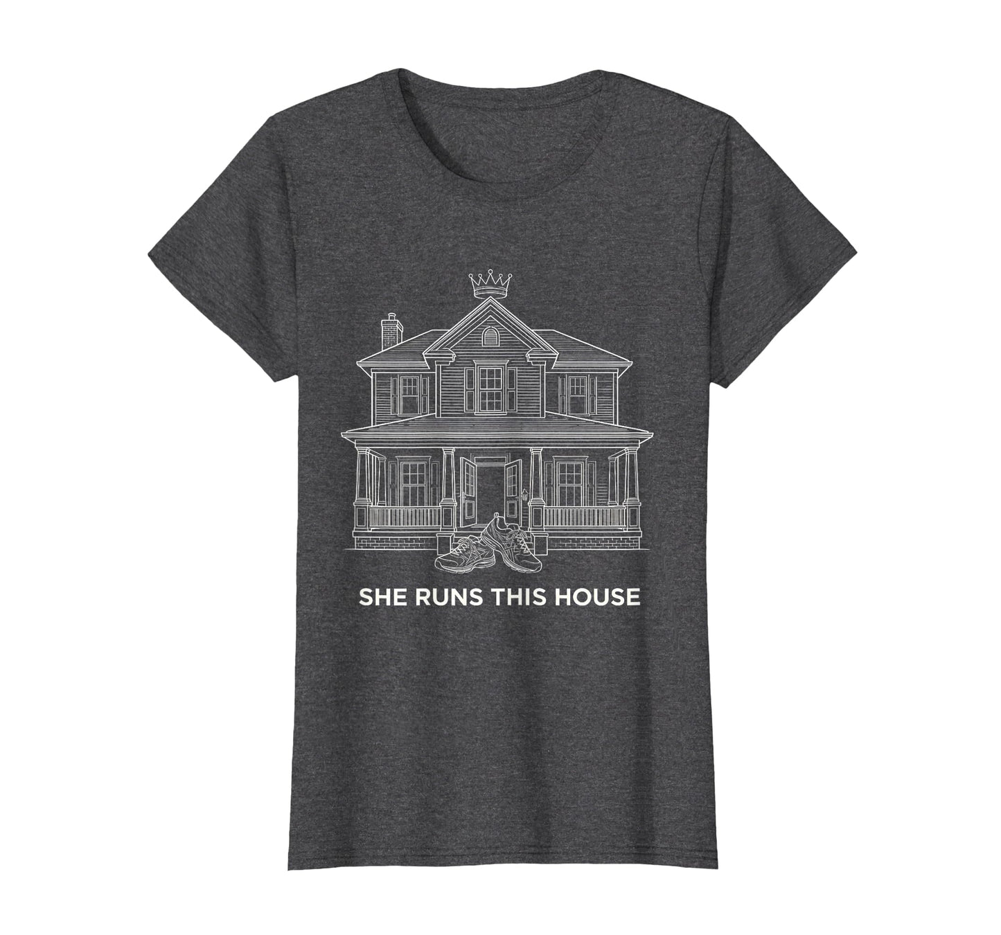 She Runs This House Bold Wife T-Shirt - Trendy Graphic for Adults - T-Shirt, Sweatshirt, Hoodie