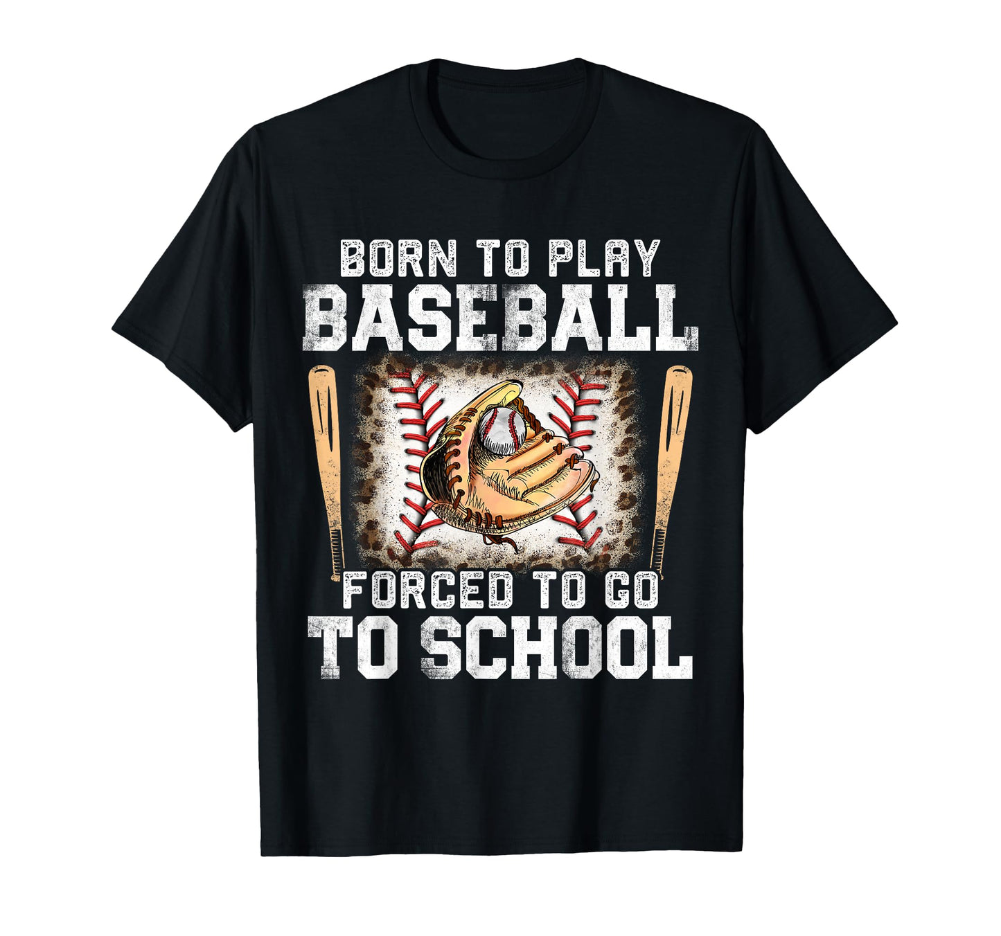Baseball Born To Play Baseball Forced T-Shirt - Unique Graphic for Adults - T-Shirt, Sweatshirt, Hoodie