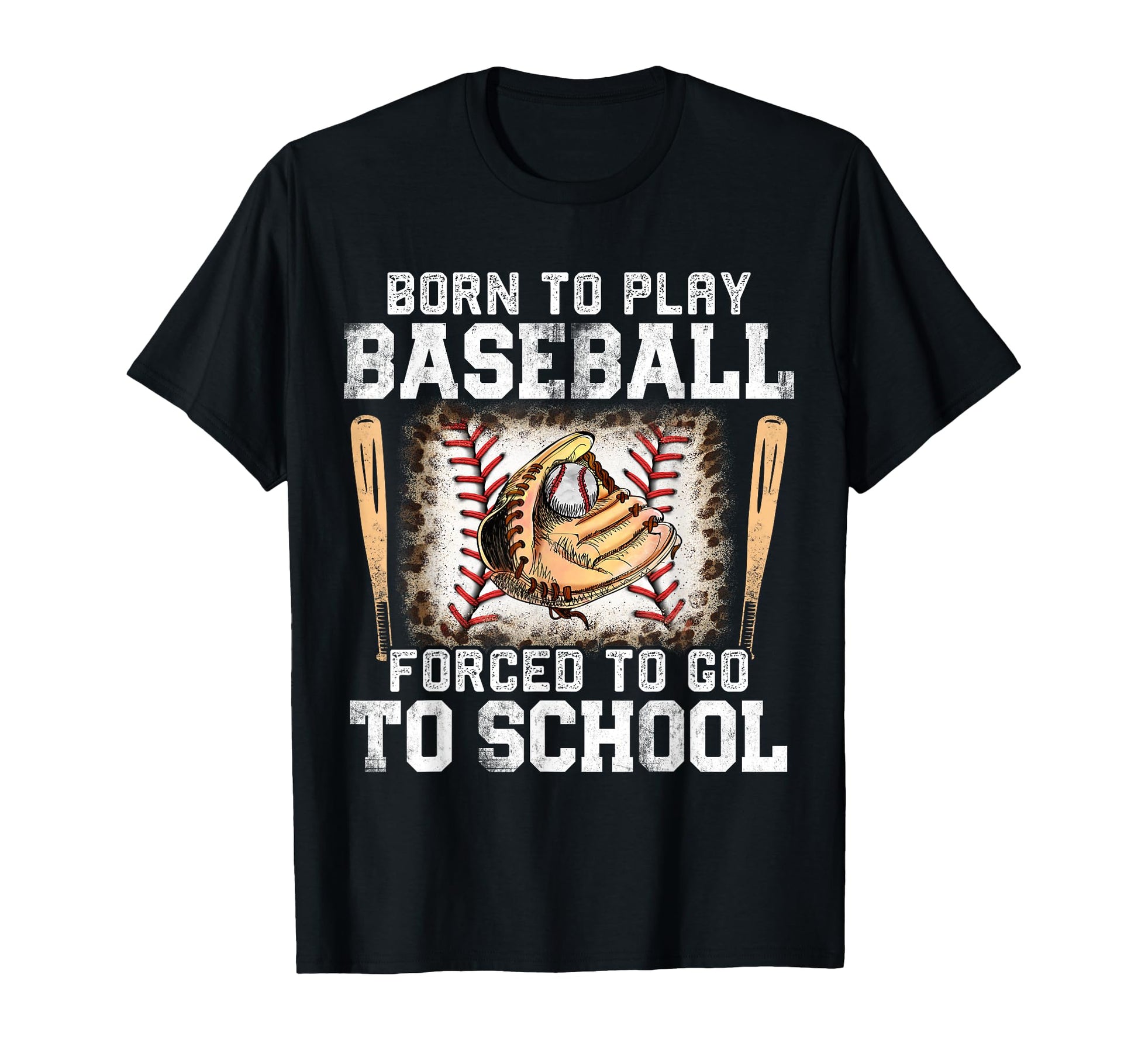 Baseball Born To Play Baseball Forced T-Shirt - Unique Graphic for Adults - T-Shirt, Sweatshirt, Hoodie