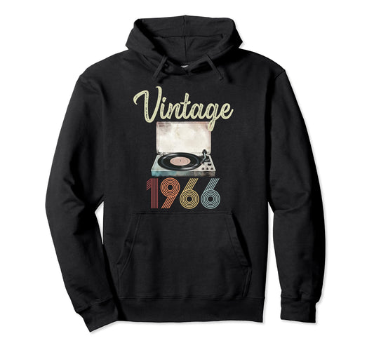1966 Vinyl Record Player 58Th Birthday Hoodie - Streetwear Style Men Women - T-Shirt, Sweatshirt, Hoodie