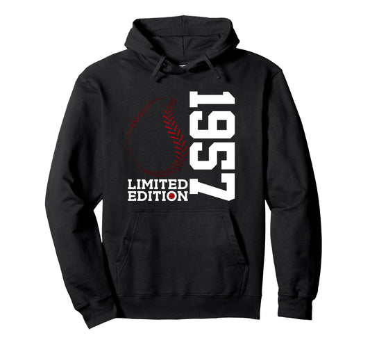 69Th Birthday Baseball 1957 Hoodie - Casual Everyday Wear for Adults - T-Shirt, Sweatshirt, Hoodie