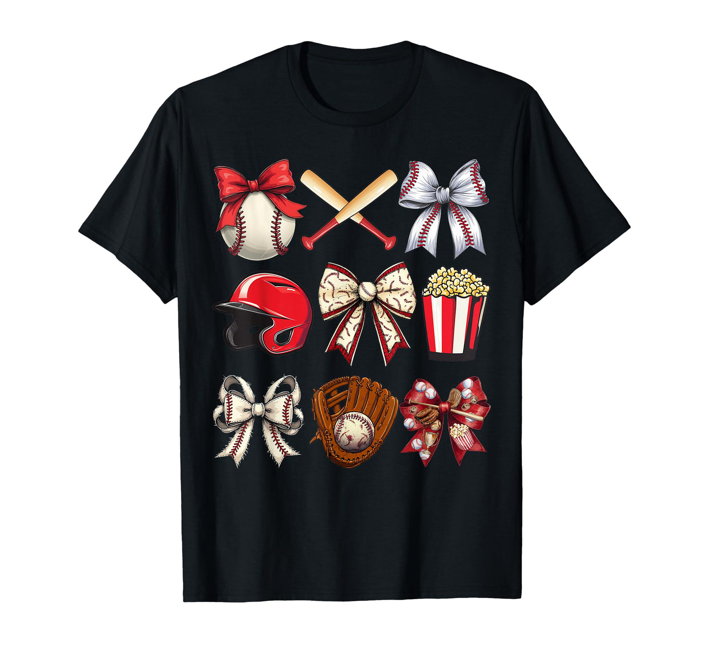 Baseball Coquette Bow Baseball Mama T-Shirt - Aesthetic Graphic for Adults - T-Shirt, Sweatshirt, Hoodie