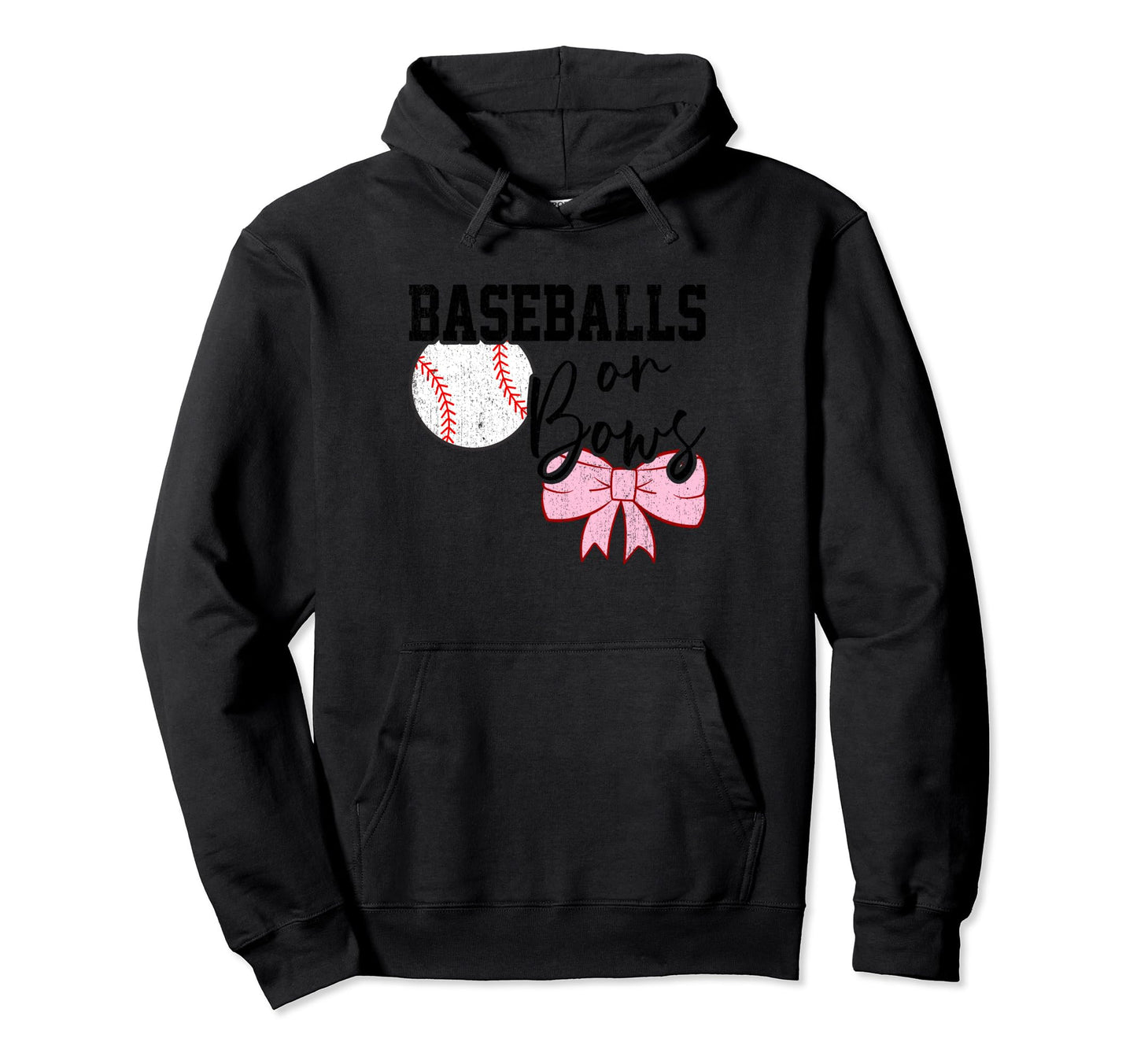 Baseballs Or Bows Gender Reveal Team Hoodie - Casual Everyday Wear Unisex - T-Shirt, Sweatshirt, Hoodie
