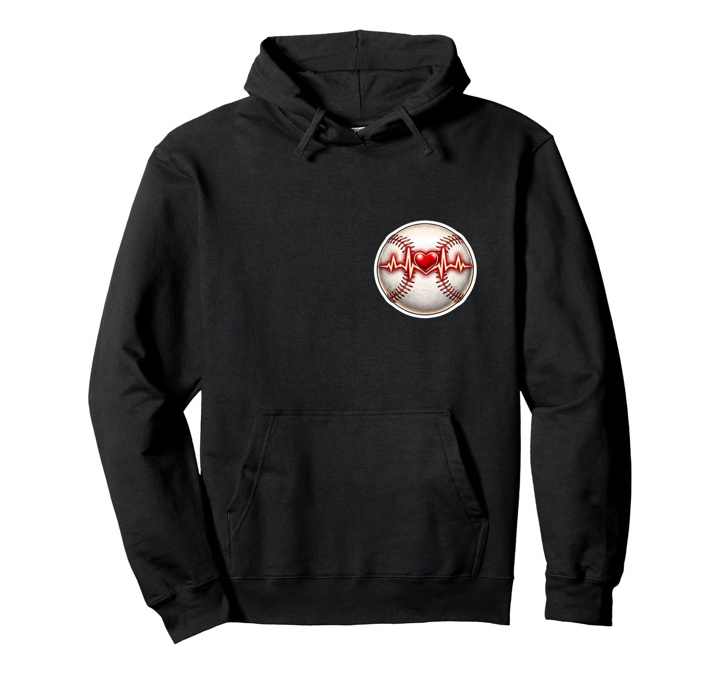 Love Baseball Heartbeat Ball Heart Player Hoodie - Streetwear Style Unisex - T-Shirt, Sweatshirt, Hoodie