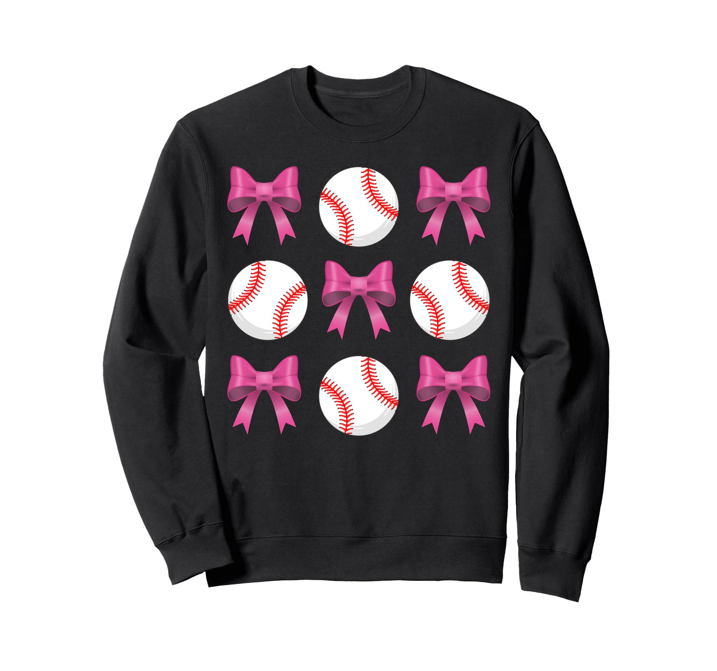 Baseball Mom Mama Coquette Bow Happy Sweatshirt - Trendy Graphic Men Women - T-Shirt, Sweatshirt, Hoodie
