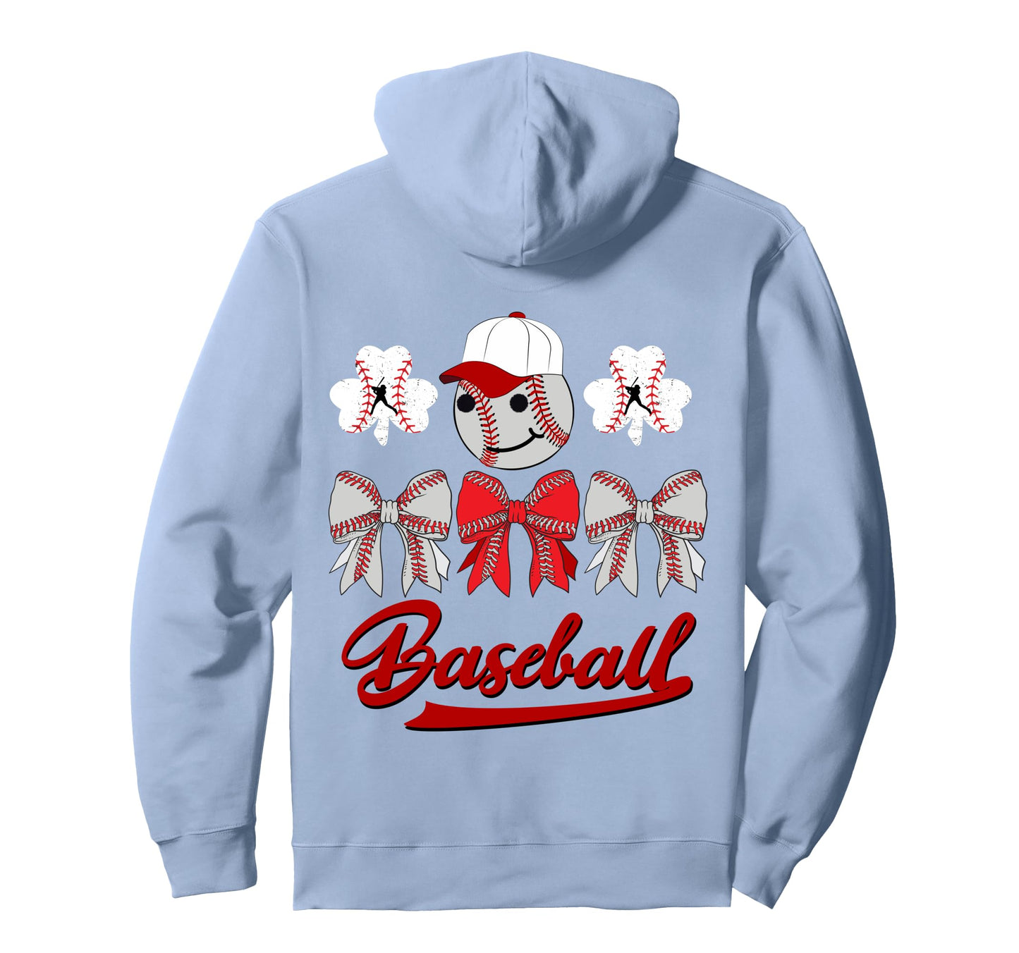 Baseball Bow Coquette Mom Lucky Clover Hoodie - Unique Graphic Men Women - T-Shirt, Sweatshirt, Hoodie