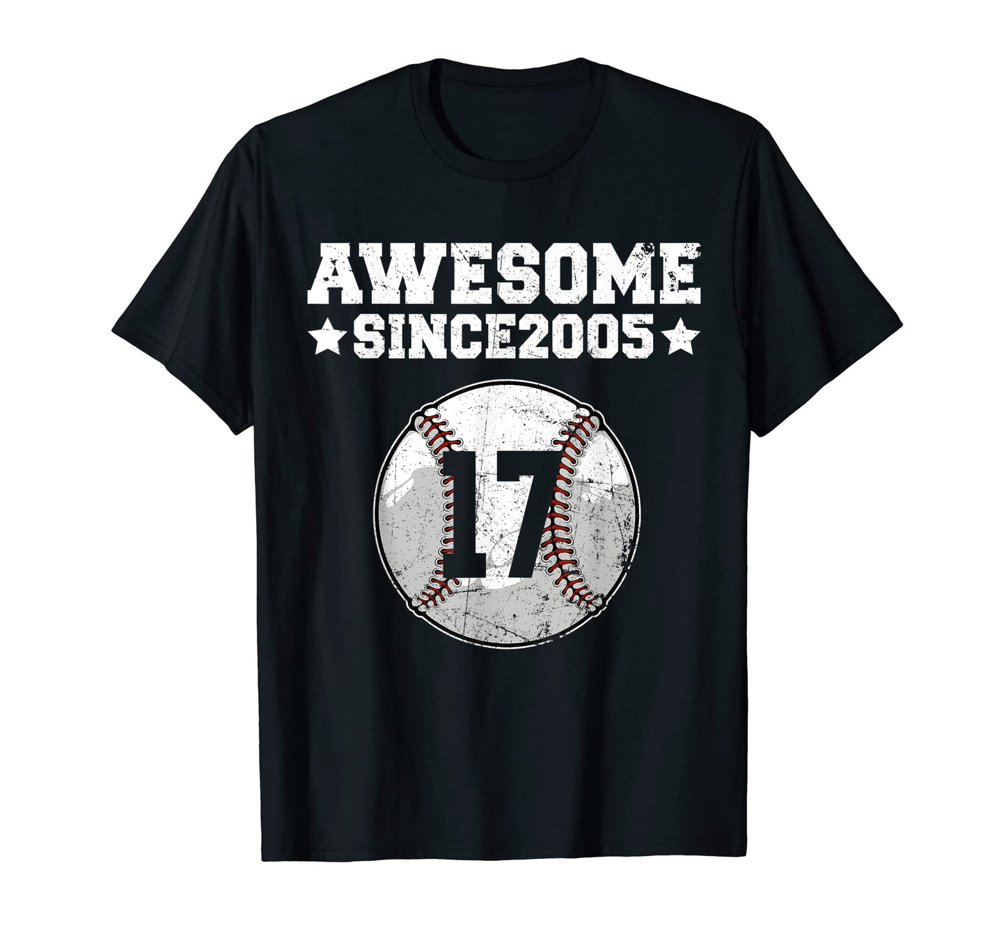 Awesome Since 2005 Baseball 17Th T-Shirt - Aesthetic Graphic Men Women - T-Shirt, Sweatshirt, Hoodie