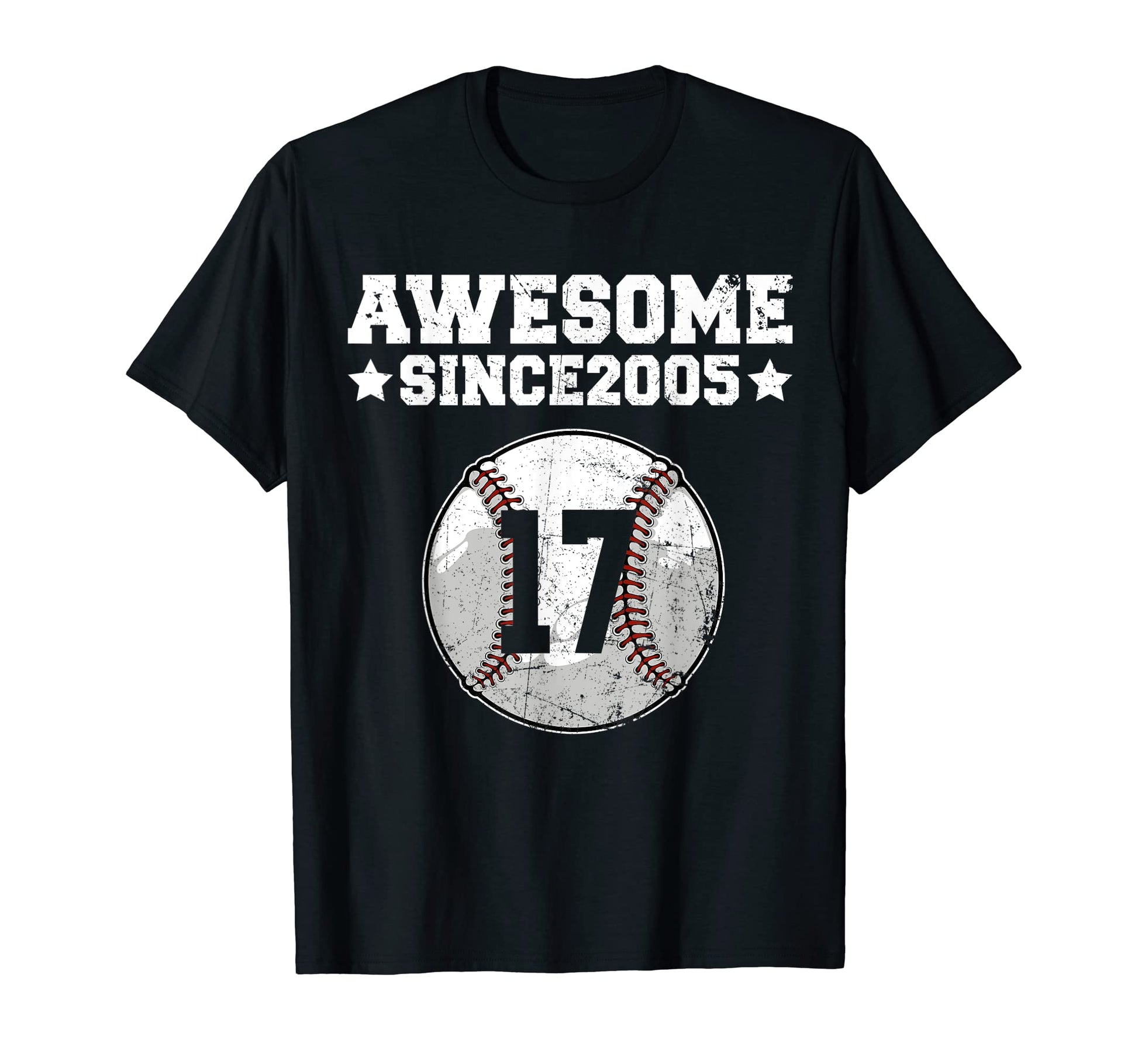 Awesome Since 2005 Baseball 17Th T-Shirt - Aesthetic Graphic Men Women - T-Shirt, Sweatshirt, Hoodie