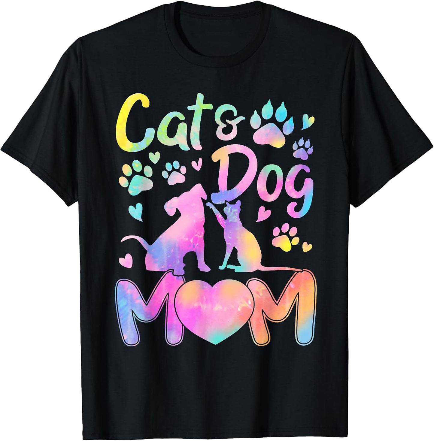 Cat Mom Dog Girl Women Mother's Day Pet Lover Tie Dye - Adult & Kids T-Shirts, Sweatshirts & Hoodies apparel design preview 1