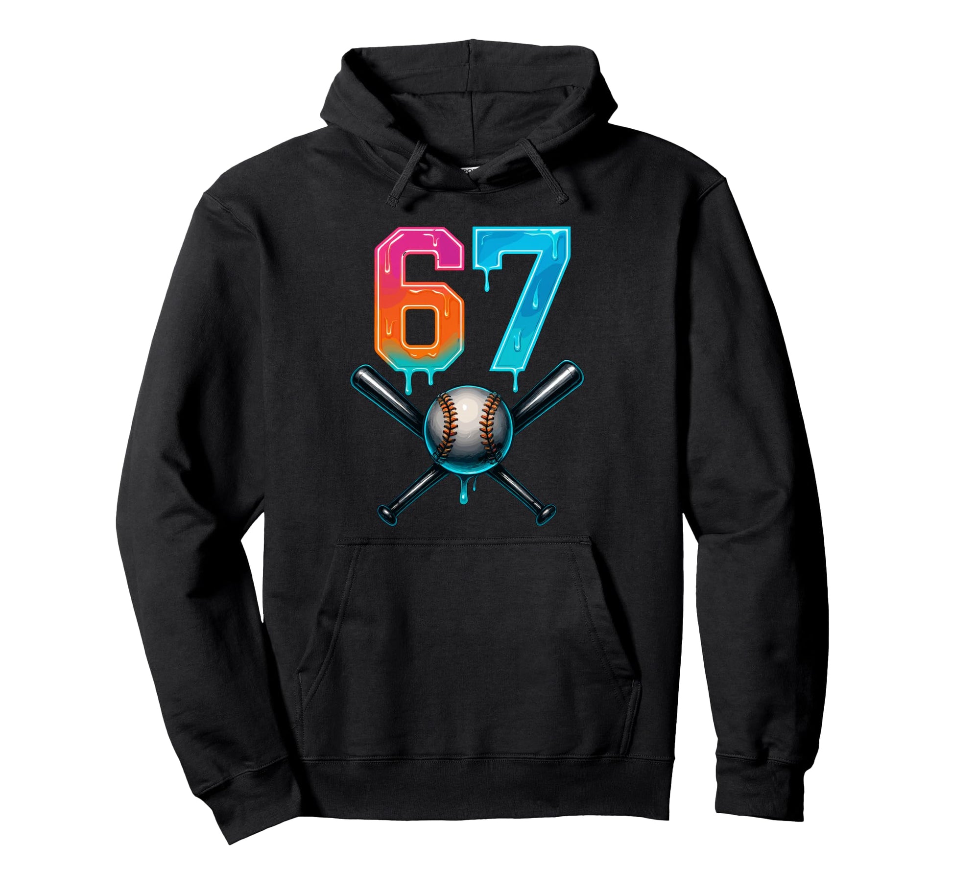 67 Baseball Meme Drip Number 67 Player Or Hoodie - Trendy Graphic Unisex - T-Shirt, Sweatshirt, Hoodie