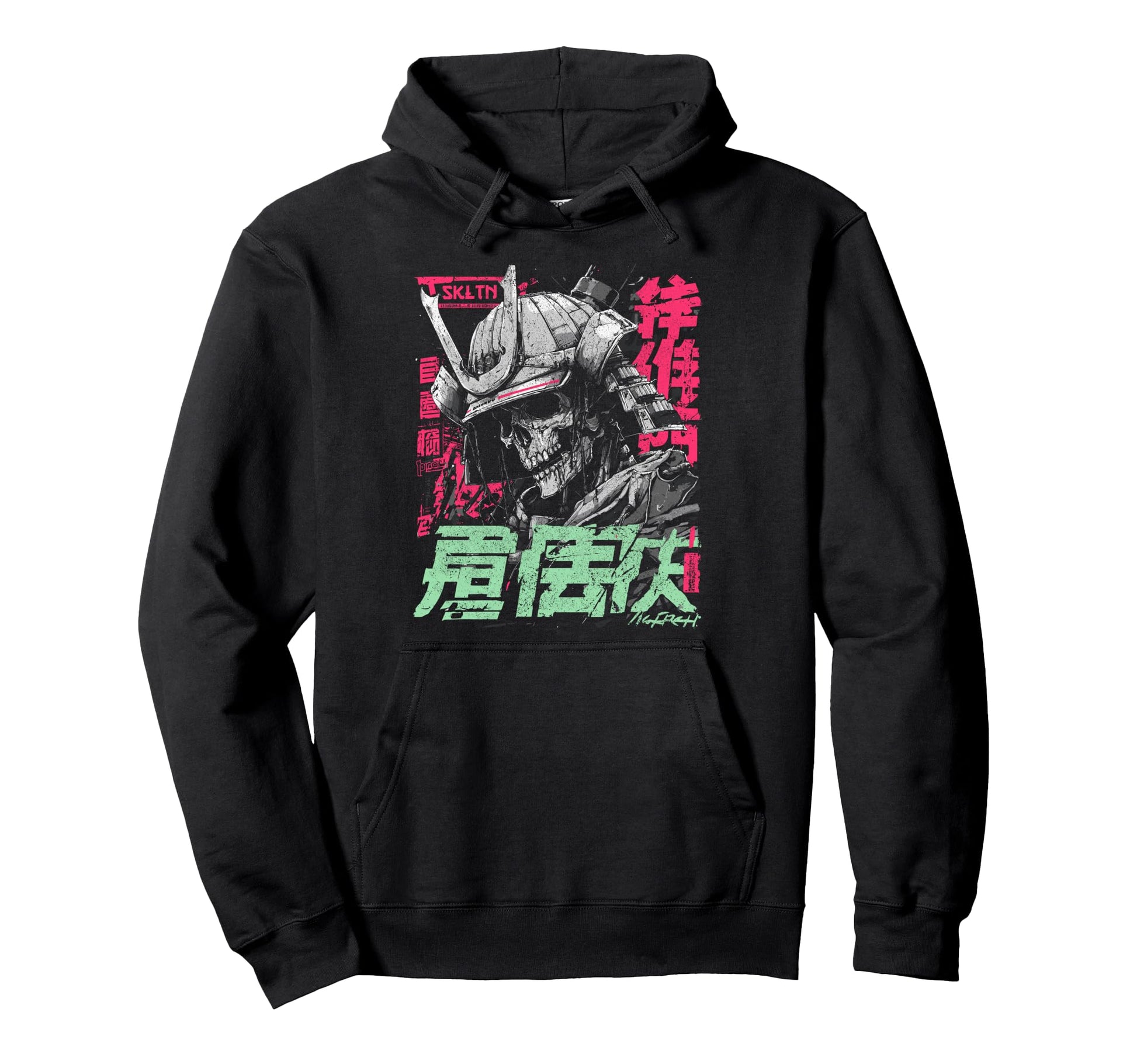 Japanese Streetwear Skeleton Samurai Hoodie - Graphic Print Unisex - T-Shirt, Sweatshirt, Hoodie