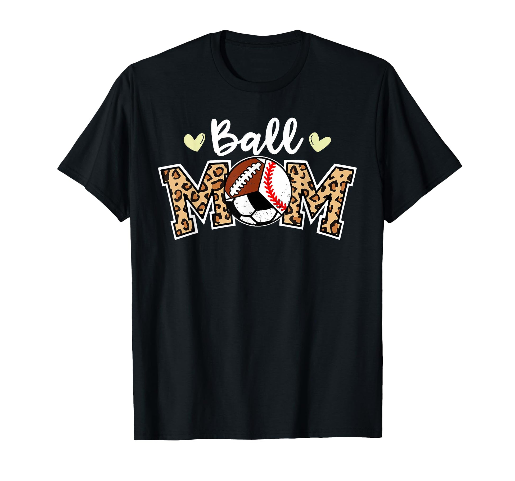 Ball Mom Leopard Baseball Soccer T-Shirt - Novelty Apparel Men Women - T-Shirt, Sweatshirt, Hoodie