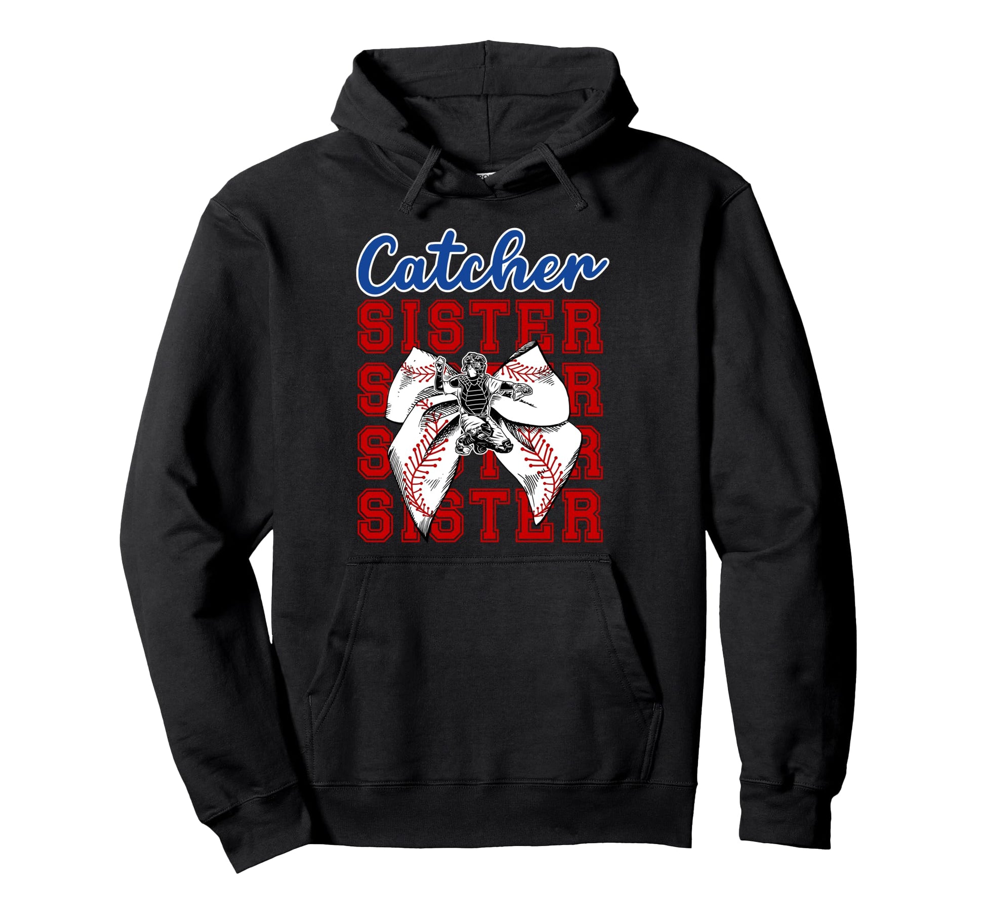 Baseball Catcher Sister Baseball Hoodie - Aesthetic Graphic for Adults - T-Shirt, Sweatshirt, Hoodie