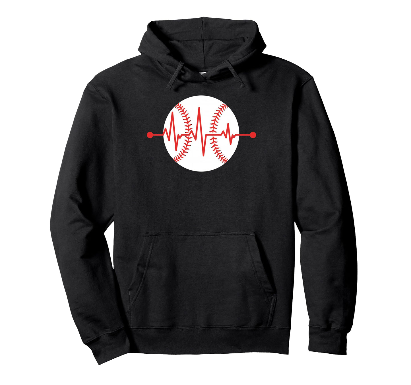 Baseball Red Heartbeat Frequency Sport Hoodie - Fun Novelty Design Unisex - T-Shirt, Sweatshirt, Hoodie