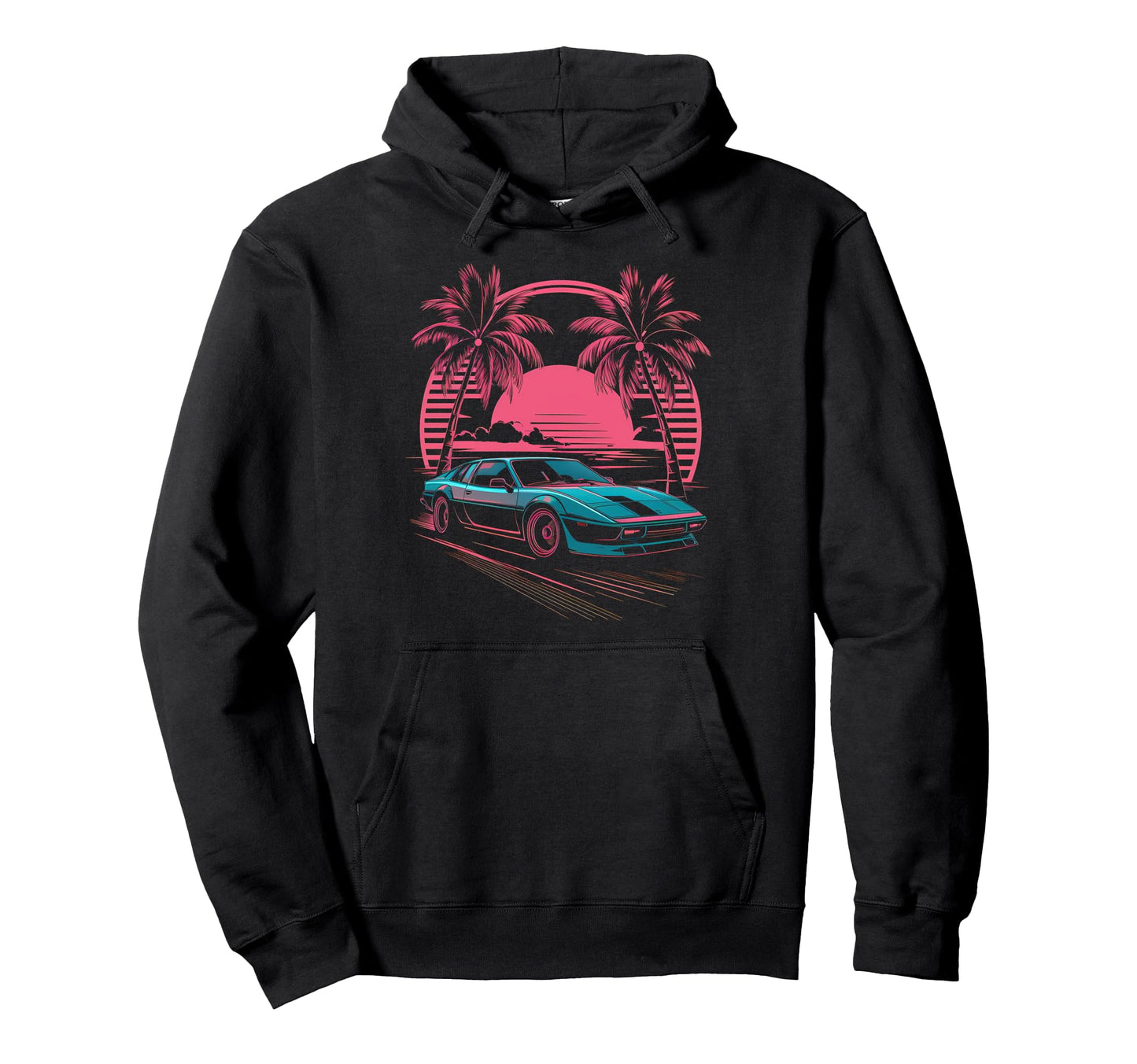 Synthwave Supercar Retrowave 80S Sports Hoodie - Novelty Apparel Unisex - T-Shirt, Sweatshirt, Hoodie