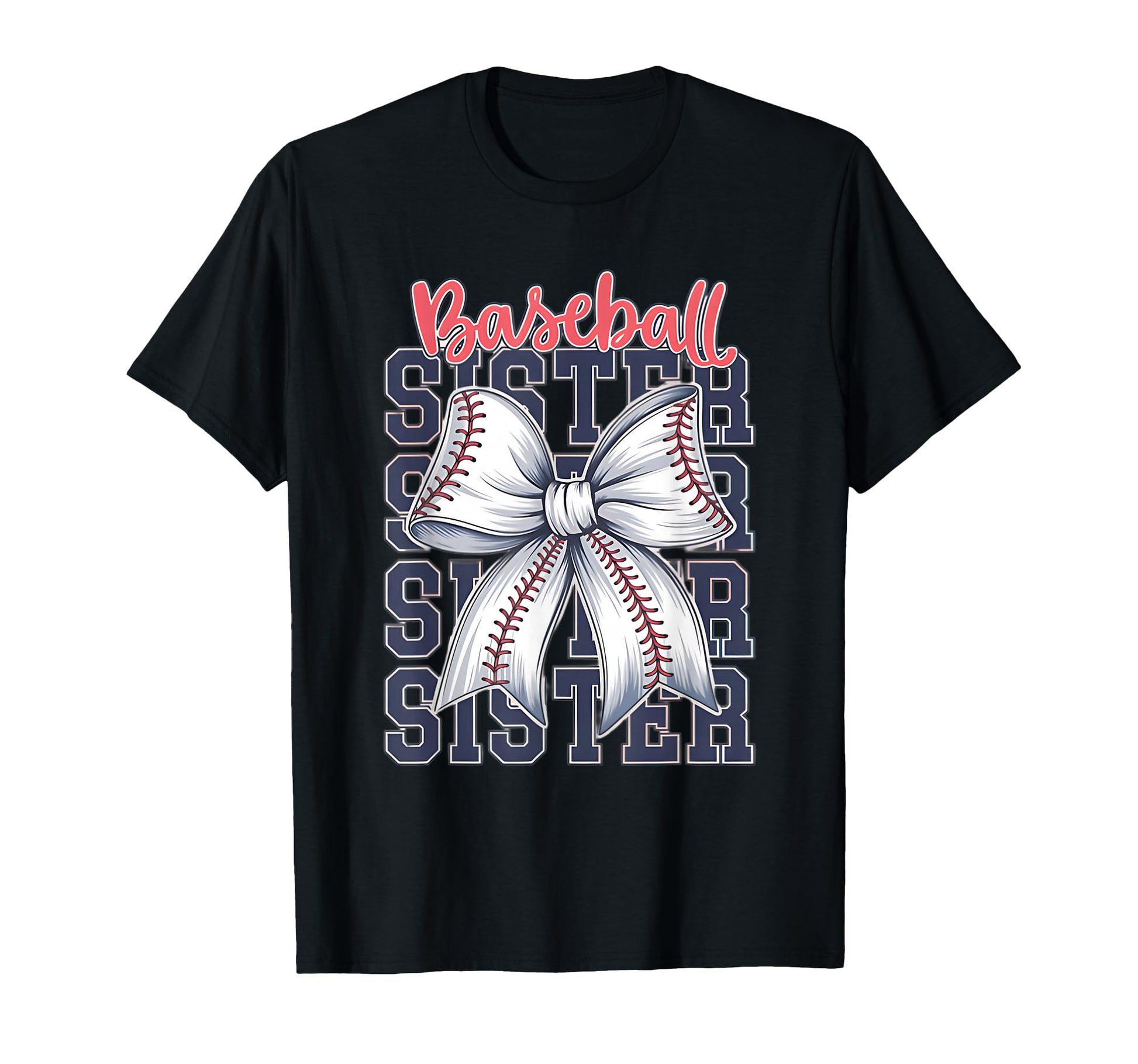 Baseball Sister Coquette Bow T-Shirt - Trendy Graphic Men Women - T-Shirt, Sweatshirt, Hoodie