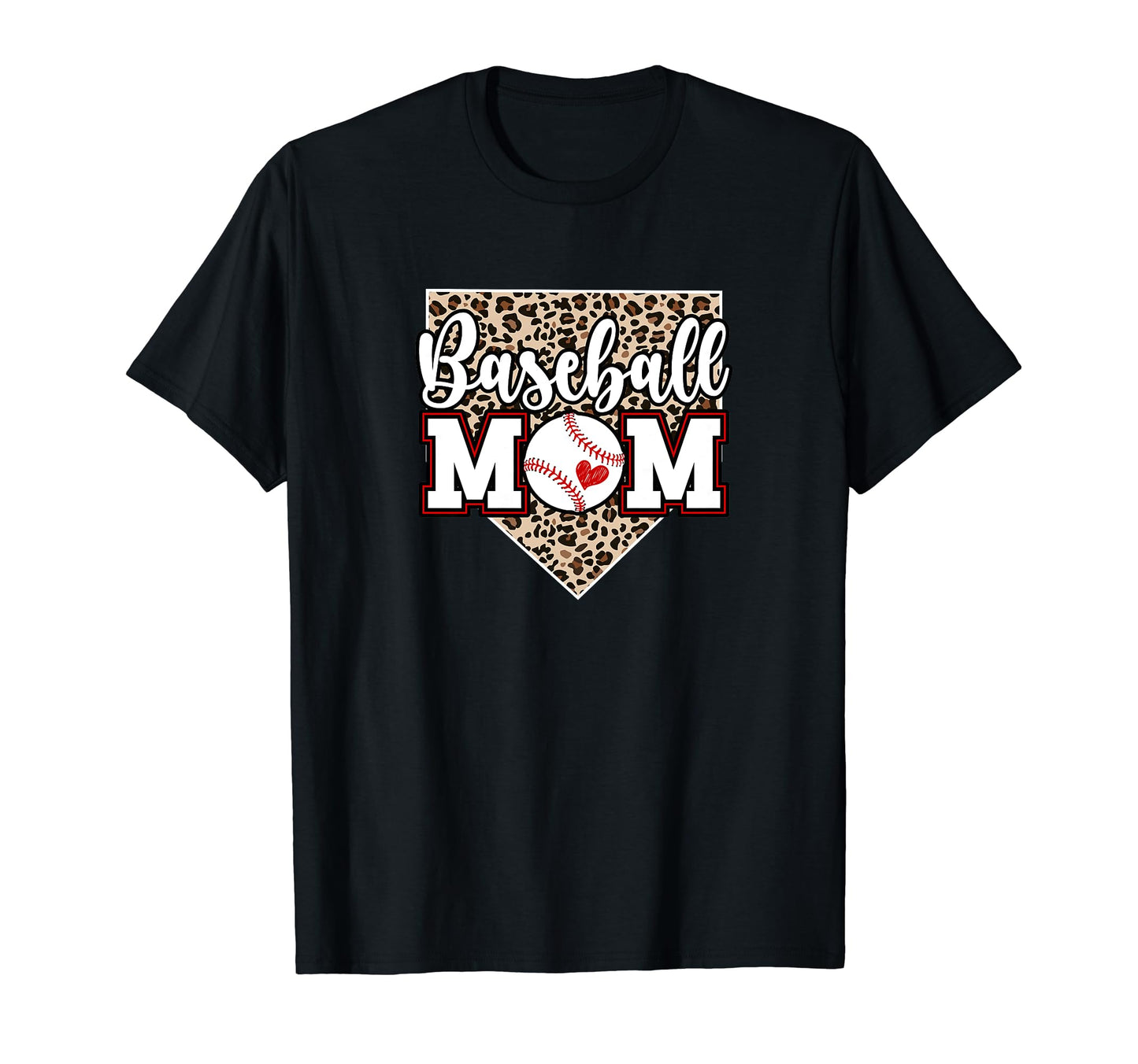 Baseball Mom Baseball Player Mama Leopard T-Shirt - Novelty Apparel Unisex - T-Shirt, Sweatshirt, Hoodie