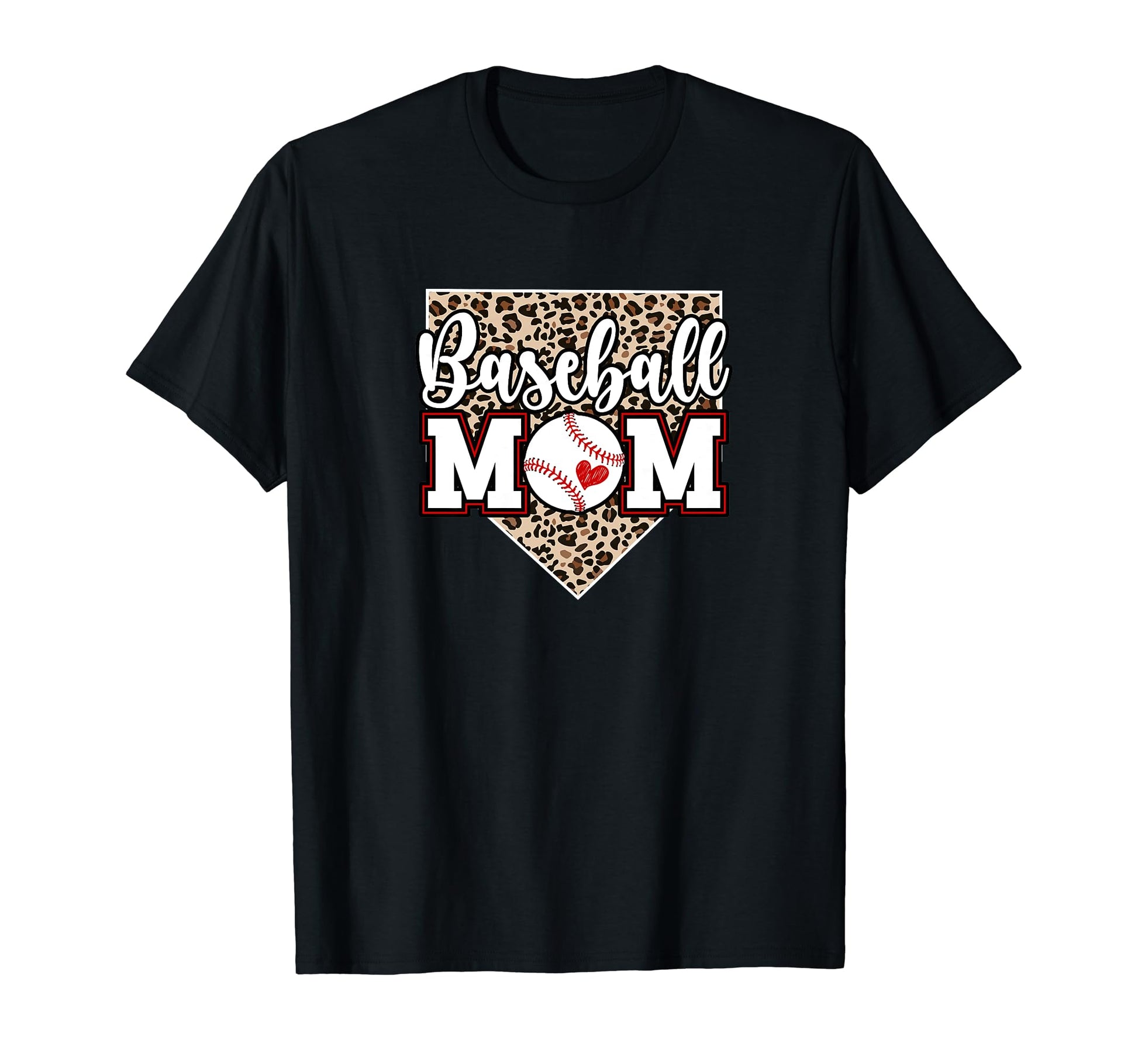 Baseball Mom Baseball Player Mama Leopard T-Shirt - Novelty Apparel Unisex - T-Shirt, Sweatshirt, Hoodie