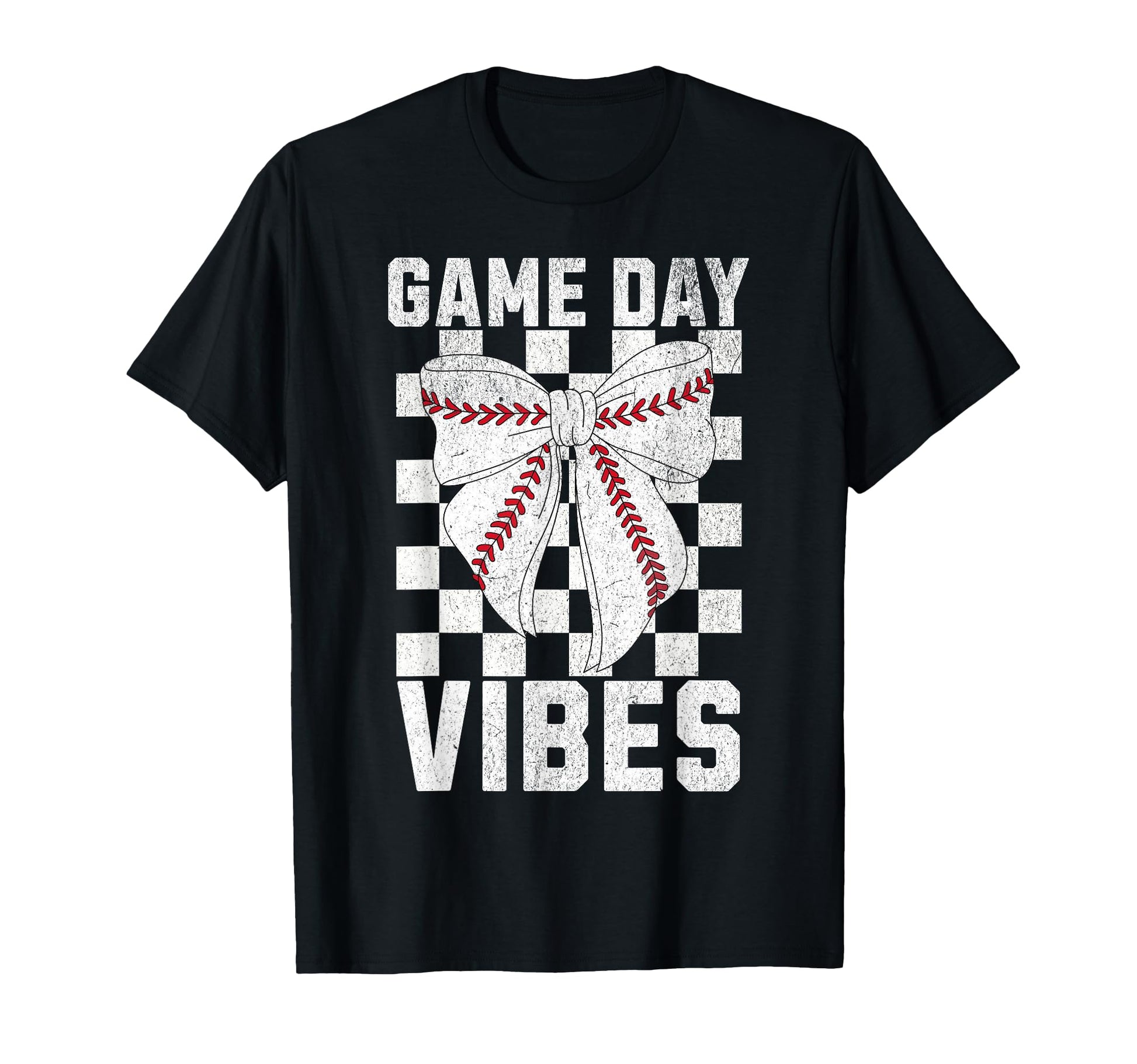 Game Day Vibes Coquette Bow Baseball T-Shirt - Custom Art Print Men Women - T-Shirt, Sweatshirt, Hoodie