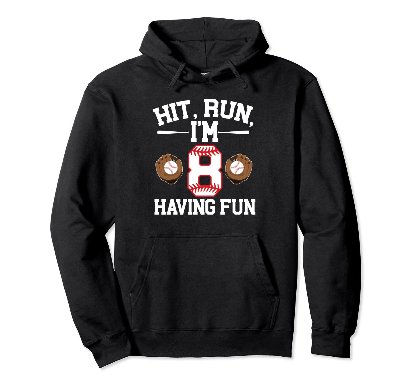 8Th Birthday Baseball Birthday Party Hoodie - Fun Novelty Design Men Women - T-Shirt, Sweatshirt, Hoodie