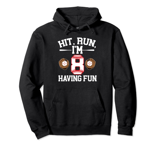 8Th Birthday Baseball Birthday Party Hoodie - Fun Novelty Design Men Women - T-Shirt, Sweatshirt, Hoodie
