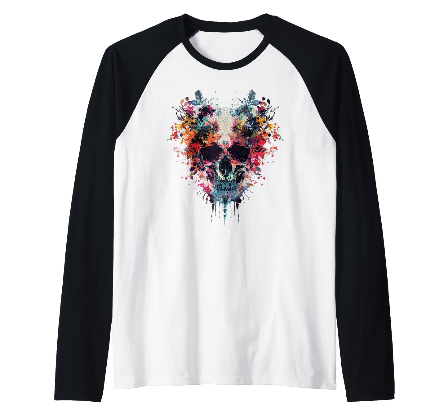 Symmetrical Ink Blot Flower Skull Art Hoodie - Trendy Graphic Men Women - T-Shirt, Sweatshirt, Hoodie