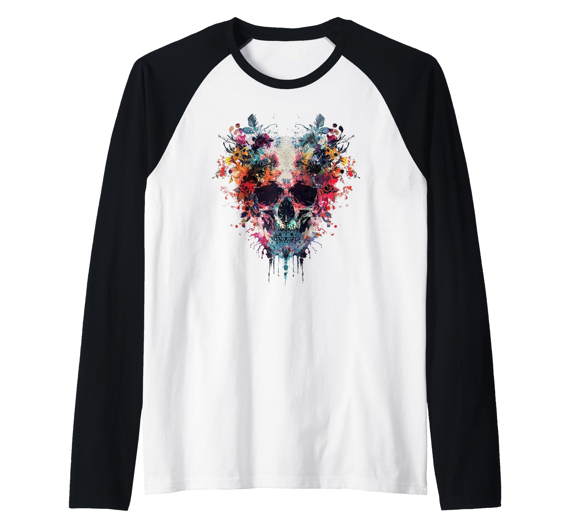 Symmetrical Ink Blot Flower Skull Art Hoodie - Trendy Graphic Men Women - T-Shirt, Sweatshirt, Hoodie