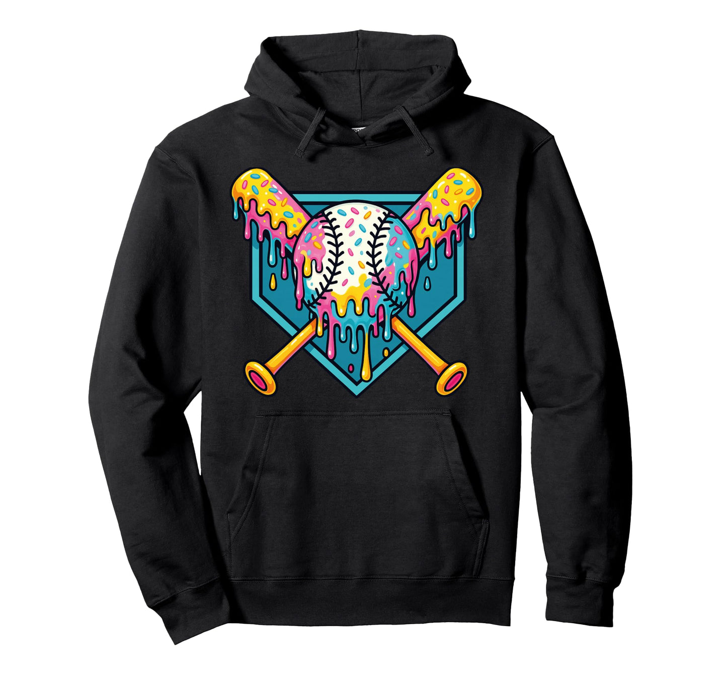 Baseball Respect Drip Ice Cream Gaming Hoodie - Trendy Graphic Men Women - T-Shirt, Sweatshirt, Hoodie